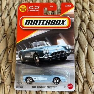 1958 Chevrolet Corvette Blue 58 Chevy Vette Convertible Matchbox Car 2026 New